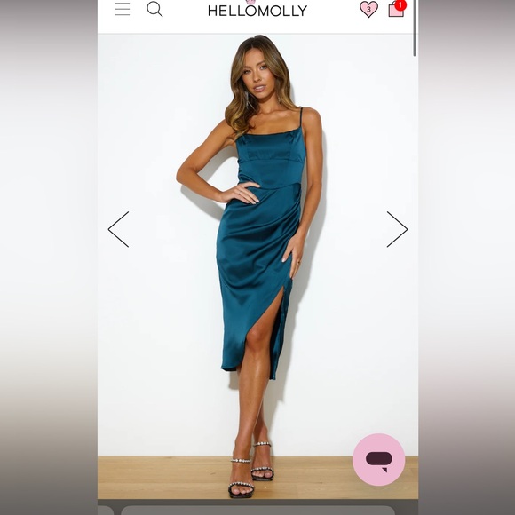 PICK ME MIDI DRESS GREEN - Picture 1 of 3